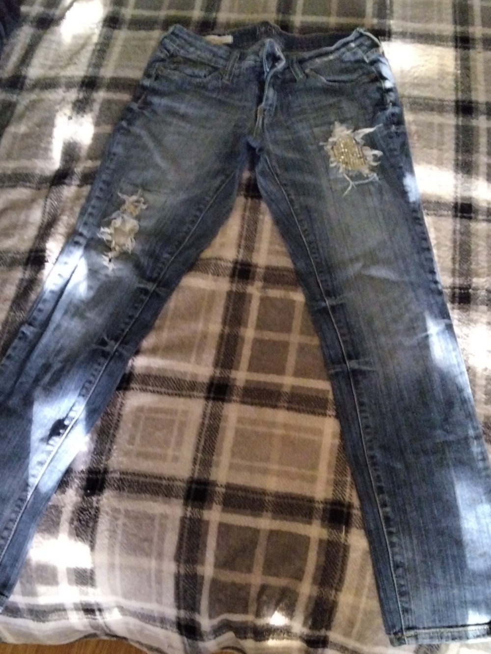 Decree Skinny Distressed Jeans in Blue